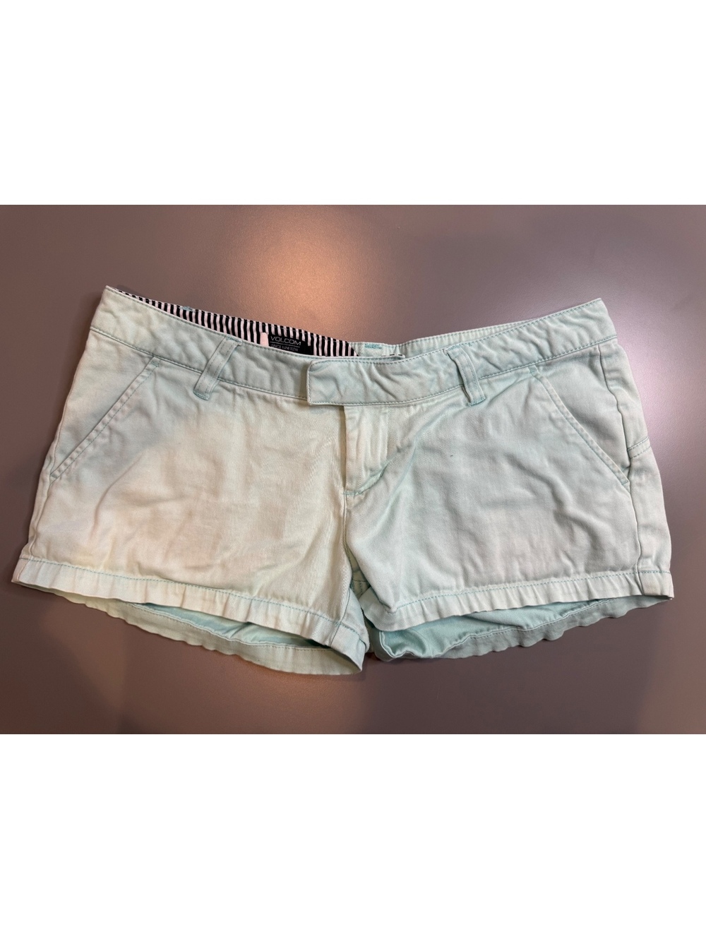 Volcom Women's Light Blue Cotton Casual Shorts Size 5